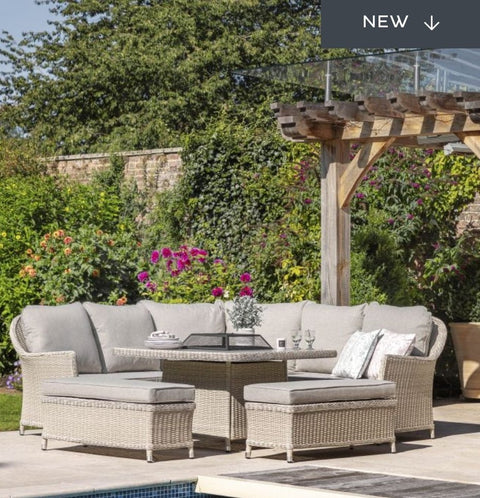 Chester dining set with fire pit - O'Malley Home